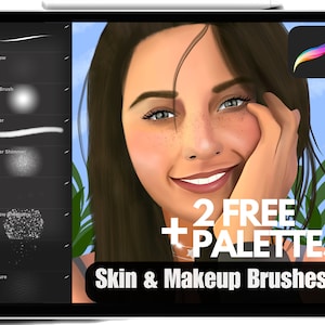Procreate Skin & Makeup Brushes: Portrait Texture Brushes + Color Palettes
