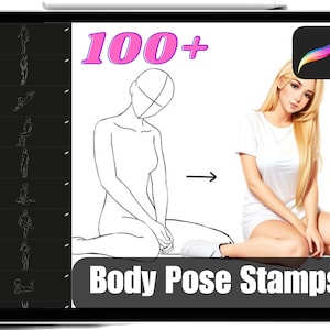 Procreate Body Pose Stamps: Male & Female Figure Brushes (Commercial Use)