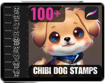 100+ Procreate Chibi Dog Stamps: Kawaii Puppy Brushes