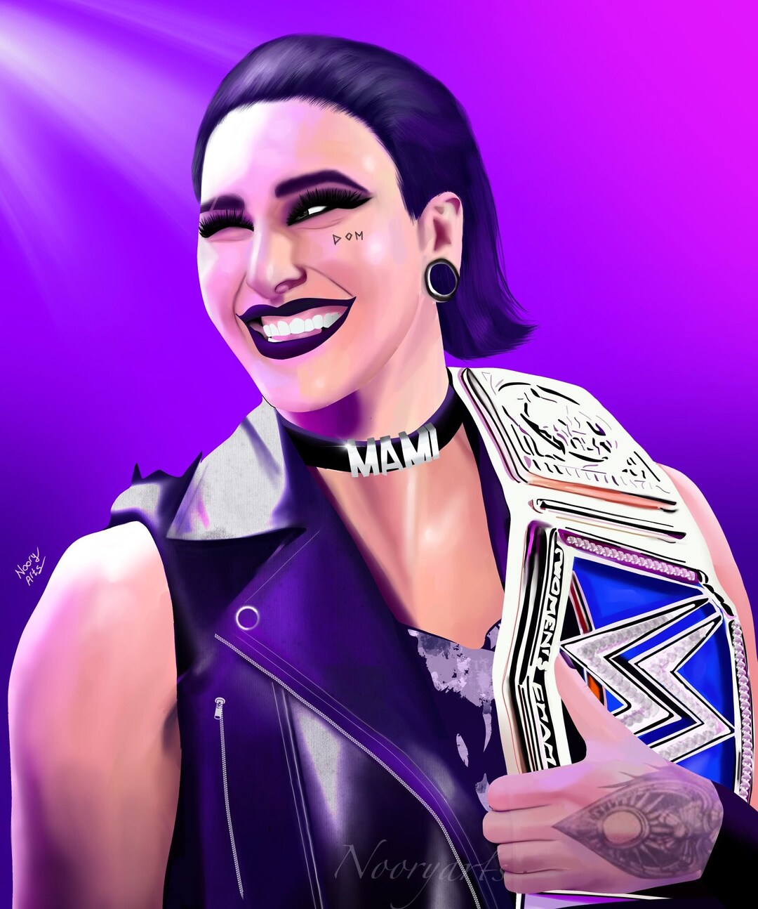 Rhea Ripley Semi Realistic Style Digital Art Etsy Australia