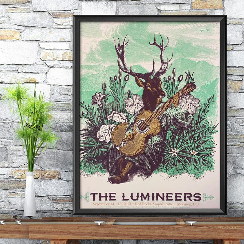 The Lumineers Red Rocks Poster Unframedthe Lumineers Lovers Etsy