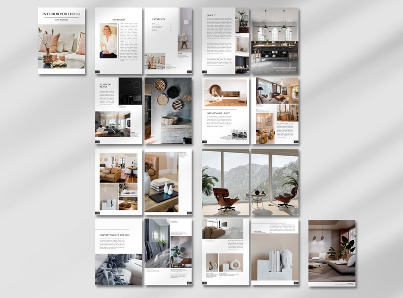 Interior Design Portfolio Template, Interior Portfolio Template Canva ...