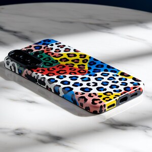 Colorful Leopard Print Tough Case - Maximalist Patchwork Aesthetic & Funky Animal Spots Cover