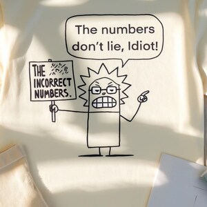 Camiseta meme "Los números incorrectos no mienten" - Humor sarcástico de datos