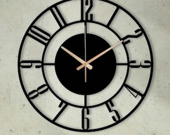 Large Metal Wall Clock: Modern Silent Home Decor
