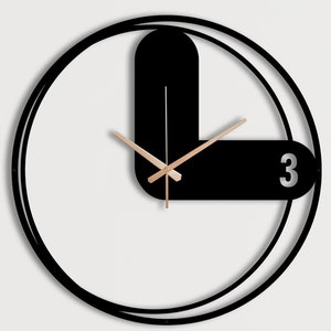 Modern Metal Wall Clock: Large Silent Minimalist Art