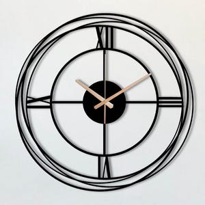 Modern Metal Wall Clock: Large Silent Minimalist Art Decor