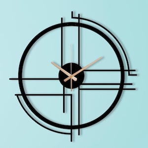 Relógio de parede minimalista em metal: peça de arte silenciosa de grandes dimensões para decoração.