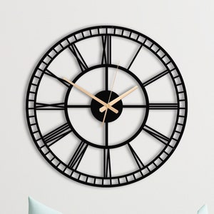 Roman Numeral Silent Metal Wall Clock, 39.4" Extra Large Metal Wall Clock, Unique Modern Metal Wall Clock, Clocks for Wall Unique,Home Decor