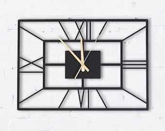 Metal Wall Decor,Extra Large Rectangular Wall Clock, Minimalist Wall Art, Interior Decoration,Wall Decoration,Modern Wall Clock,Mantel Clock