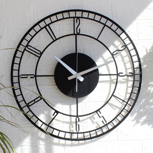 Metal Wall Clock with Numerals,Modern Clocks,Elegant Wall Clock,Unique Wall Clock,Large Silent Wall Clocks for Living Room,Mid Century Clock