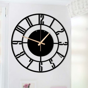 Wall Clock,Large Wall Clock,Unique Clock for Your Home,Modern,Silent,Black Metal Clocks,Wall Clock with Numbers,Home Decor Clocks And Gifts image 2