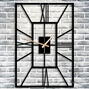 Rectangle Metal Wall Clock: Modern Geometric Home Decor
