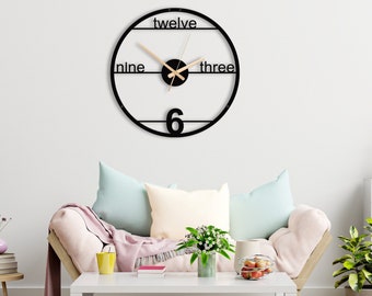 Modern Wall Clock, Small Wall Clock, Kids Room Clock, Oversized Silent Metal Wall Clock, Metal Wall Decor, Unique Wall Clock, Gift For Mom