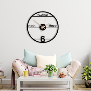 Modern Wall Clock, Small Wall Clock, Kids Room Clock, Oversized Silent Metal Wall Clock, Metal Wall Decor, Unique Wall Clock, Gift For Mom