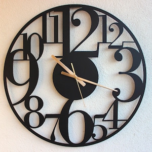 Oversized Metal Wall Clock: Modern Number Design, Silent Movement