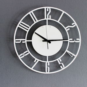 White Metal Wall Clock: Oversized Modern Silent Clock