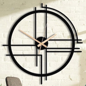 Metal Wall Art Clock, Minimalist Metal Wall Clock, Unique Wall Clock,Oversized Silent Wall Clock,Modern Wall Clock,Metal Wall Decor,Wall Art