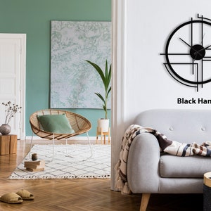 Modern Minimalist Oversized Metal Wall Clock, Valentines Day Gift, Unique Metal Wall Art, Metal Wall Decor For Home And Office, Small Clock Black