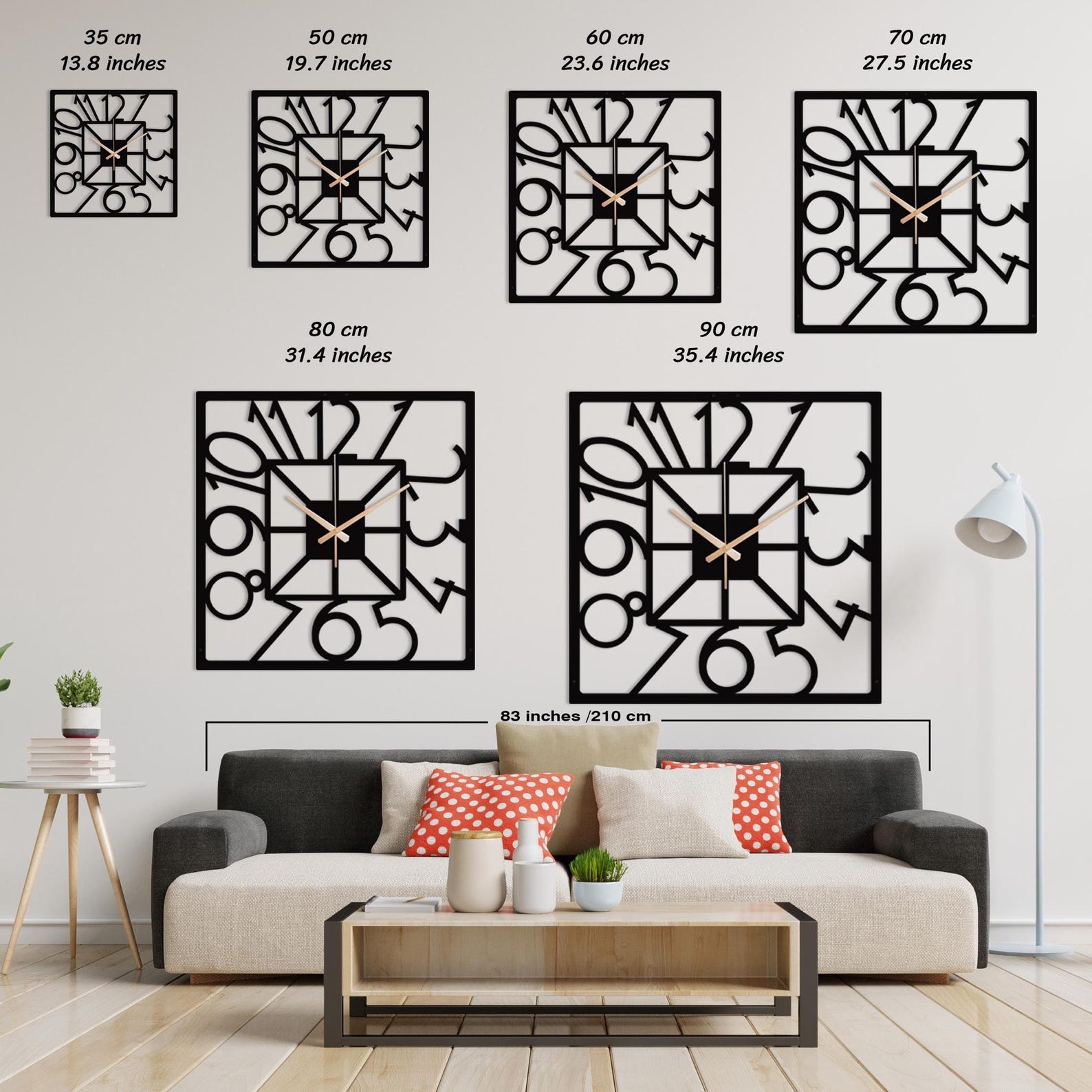 Square Clock Frame Design Square Metal Wall Clock: Modern Geometric Design, Silent Art Decor - Etsy