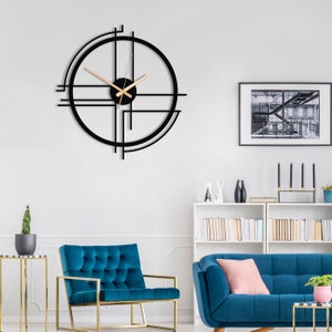 Modernes minimalistisches Design Große Metallwanduhr, einzigartige Metallwandkunst, Stille Metallwanduhr, dekorative Metallwanduhr, Muttertagsgeschenk Bild 7