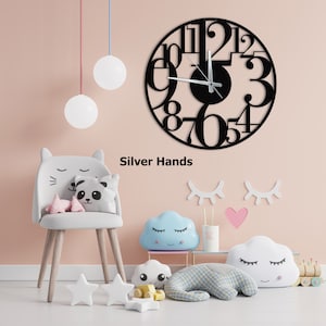 Clock, Wall Clock Large Wall Clock, Metal Wall Clock With Numbers, Trendy Home Decor, Modern Wall Clock, Silent Wall Clock,Unique Wall Clock Silver