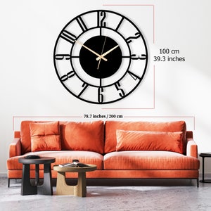 Wall Clock,Large Wall Clock,Unique Clock for Your Home,Modern,Silent,Black Metal Clocks,Wall Clock with Numbers,Home Decor Clocks And Gifts image 8