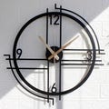 Minimalist Large Black Wall Clock, Unique Design Metal Wall Clock, Modern Silent Oversize Wall Clock,Metal Clock Art,Wanduhr,Home Clock Gift