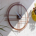 Minimalist Copper Metal Wall Clock: Silent Geometric Design