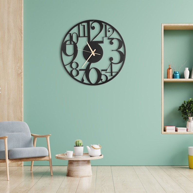 Clock, Wall Clock Large Wall Clock, Metal Wall Clock With Numbers, Trendy Home Decor, Modern Wall Clock, Silent Wall Clock,Unique Wall Clock zdjęcie 2