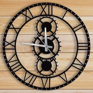 Gear Metal Wall Clock, Unique Wall Clock, Modern Wall Clock, Mechanical Clock, Large Wall Clock, Clocks For Wall, Steampunk Decor, Horloge