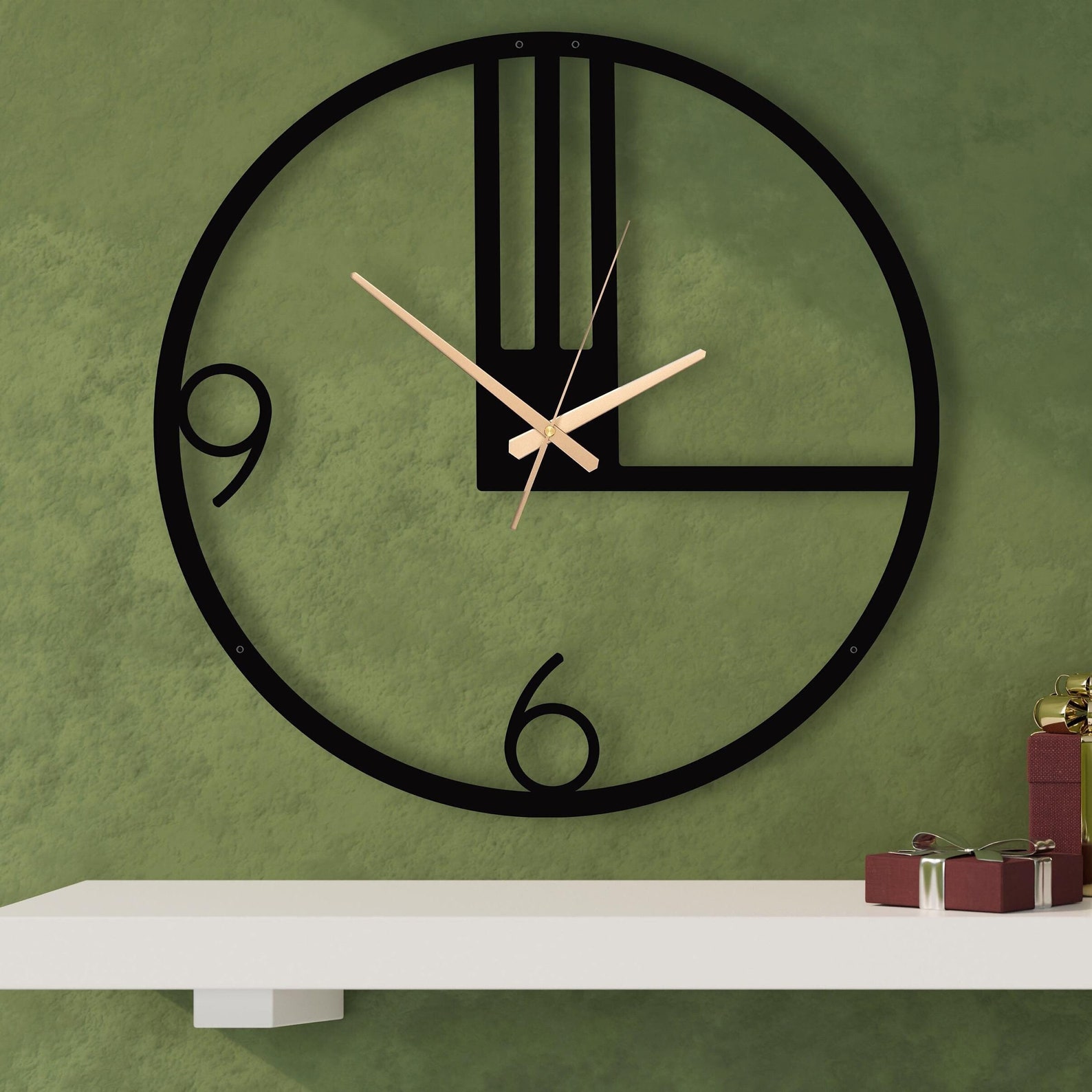 Large Metal Wall Clock: Modern Silent Design, Home Decor - Etsy