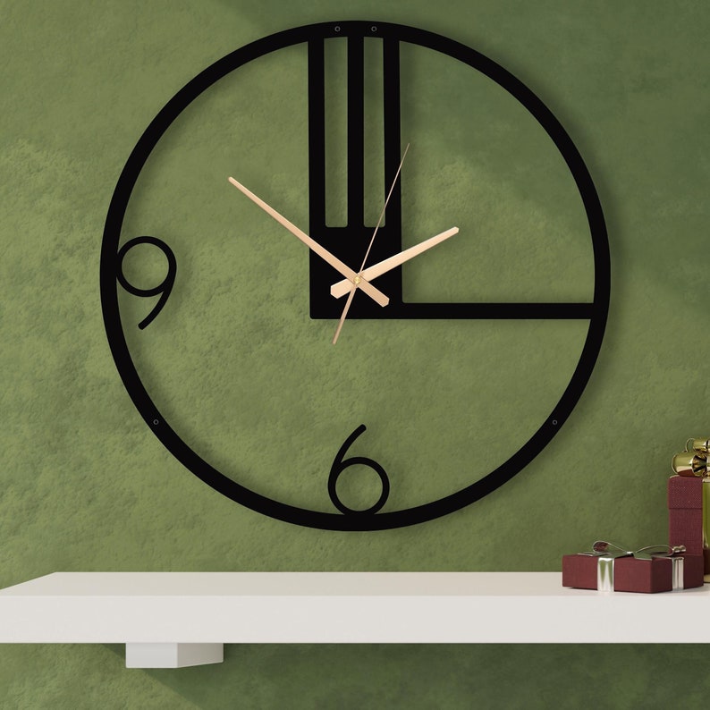 Large Metal Wall Clock: Modern Silent Design, Home Decor - Etsy
