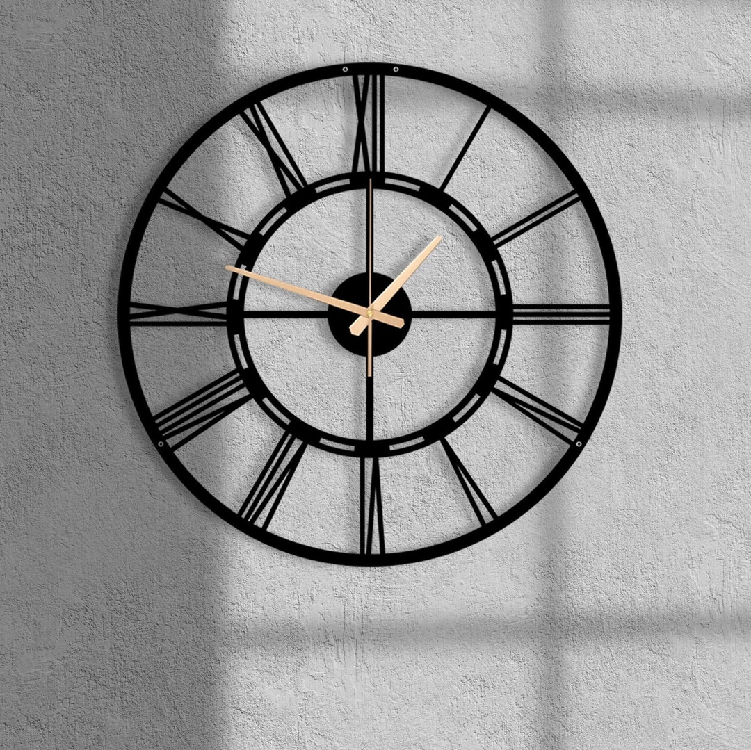 Roman Numeral Clock, Black Unique Large Roman Numeral Clocks, Roman