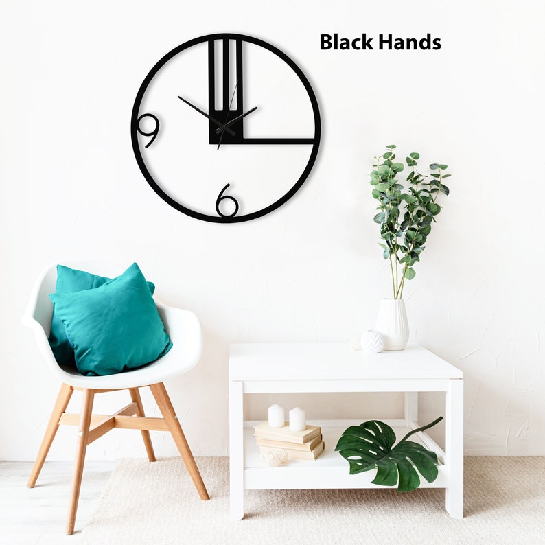 Large Metal Wall Clock: Modern Silent Design, Home Decor - Etsy