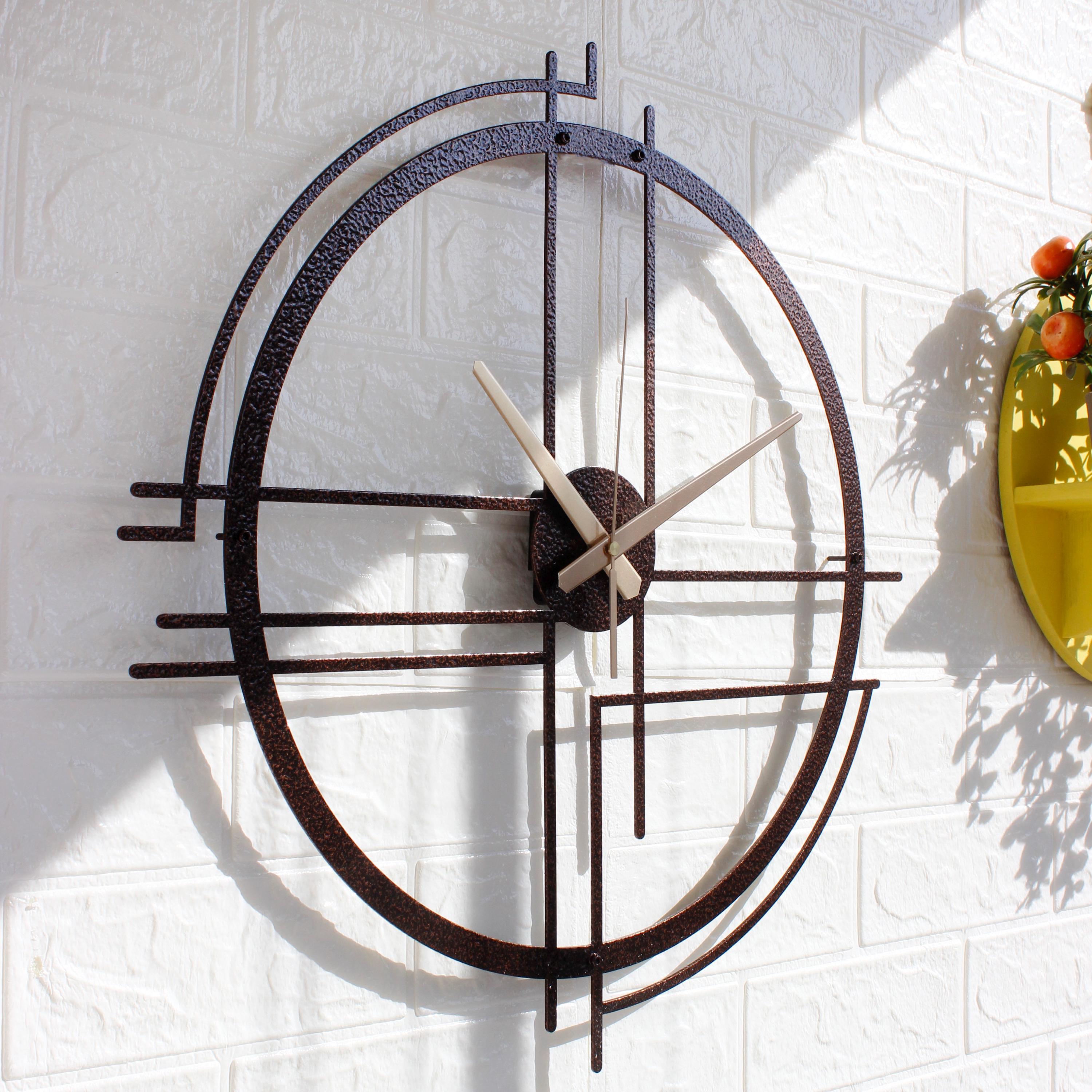 Minimalist Copper Metal Wall Clock: Silent Geometric Design - Etsy
