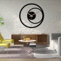 Modern Spiral Metal Wall Clock, Black Minimalist Geometric Wall Clock, Large Decorative Wall Clock, Unique Silent Clock Gift, Metal Wall Art