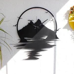 Modern nature inspired wall clock for farmhouse and woodland interiors
