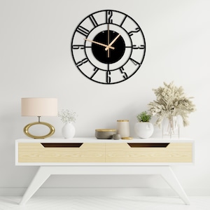 Wall Clock,Large Wall Clock,Unique Clock for Your Home,Modern,Silent,Black Metal Clocks,Wall Clock with Numbers,Home Decor Clocks And Gifts image 4