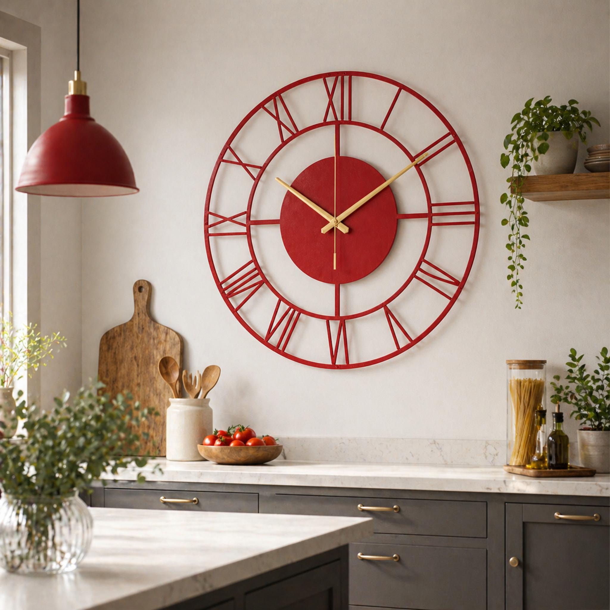 Large Hammered Bronze Metal Wall Clock 90 100 120 CM Roman Numeral ...