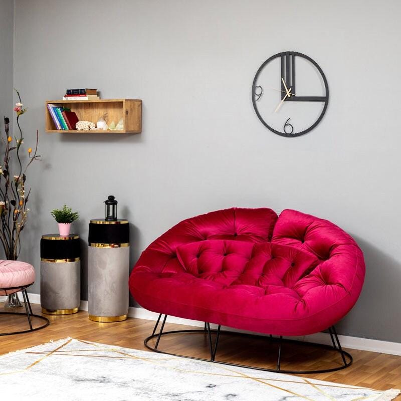 Large Metal Wall Clock: Modern Silent Design, Home Decor - Etsy