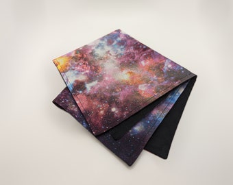 Men's Stardust Pocket Square - Galactic Stardust Square - Captivating Celestial Elegance - Men's Suit Accessory