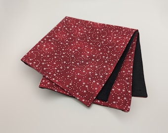 Men's Dark Red Pocket Square - Shooting Stars - Red Sky for Astronomy Lovers - Men's Suit Accessory