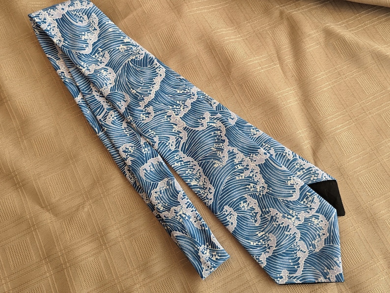Men's Light Blue Necktie Nami Japanese Wave Tie Light - Etsy
