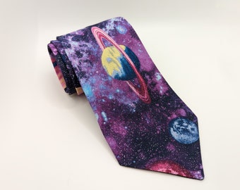Men's Galaxy Necktie - Galaxy Dreams Tie - Celestial Tie for the Space Inspired - Adult and Tween Regular and Skinny Sizes