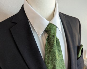 Men's Dark Green Necktie - Mossy Haven - Dapper Greenery for Every Occasion - Adult and Tween Regular and Skinny Sizes