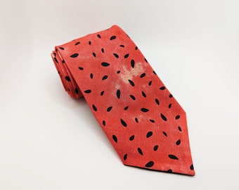 Men's Watermelon Necktie - Summer Breeze - Refreshing Watermelon Necktie - Adult and Tween Regular and Skinny Sizes