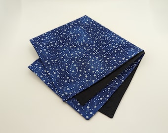 Men's Dark Blue Pocket Square - Shooting Stars - Night Sky for Astronomy Lovers - Men's Suit Accessory