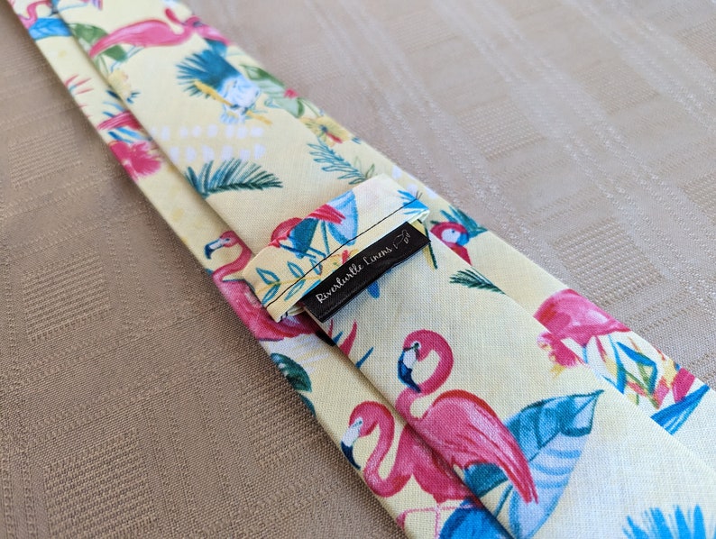 Men's Tropical Necktie Tropical Elegance Paradise Birds and Lush Flora Adult and Tween Regular and Skinny Sizes image 3