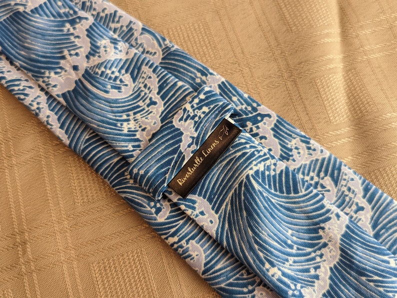 Men's Light Blue Necktie Nami Japanese Wave Tie Light - Etsy